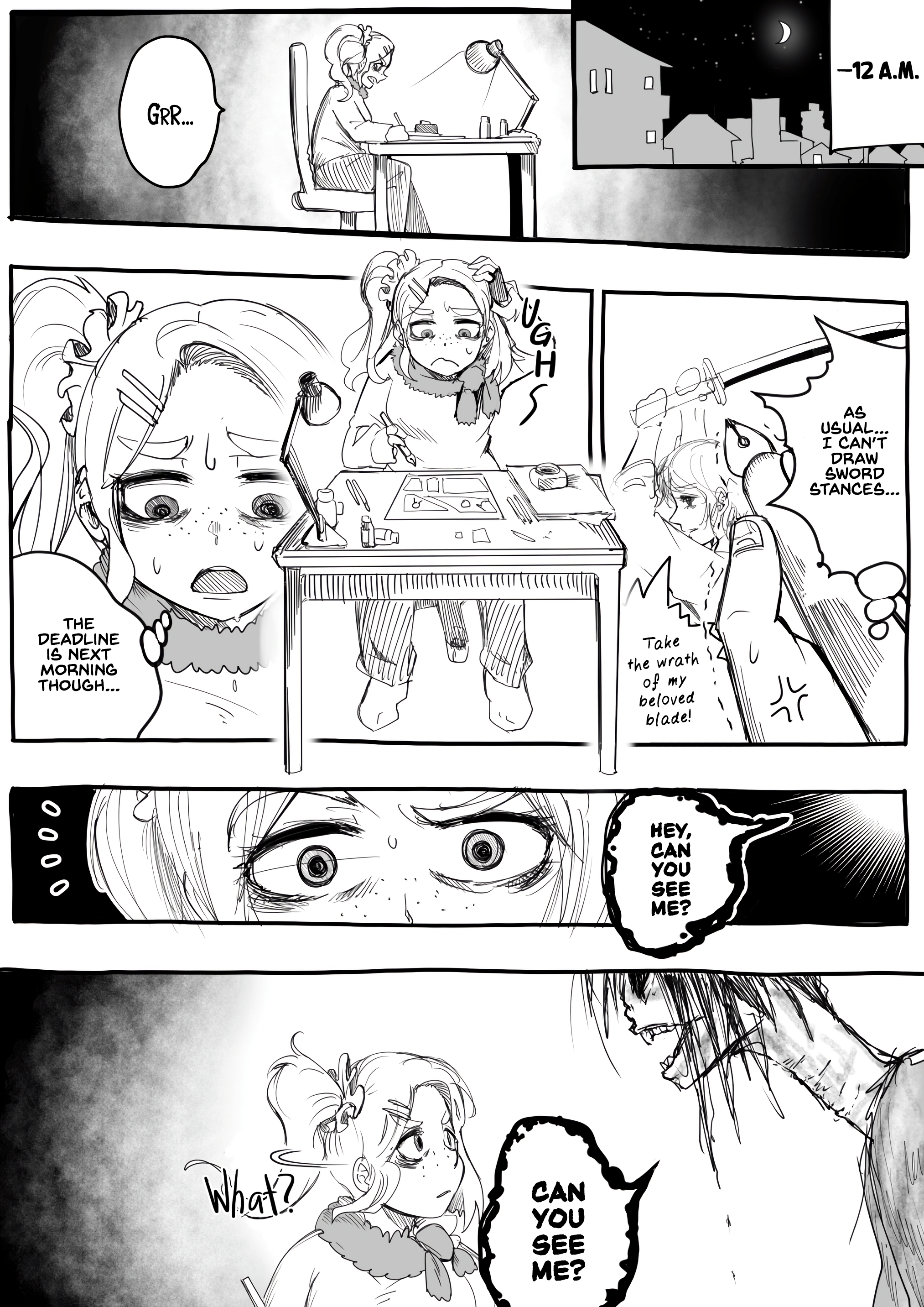 A Mangaka At The Night Before The Deadline - Page 1
