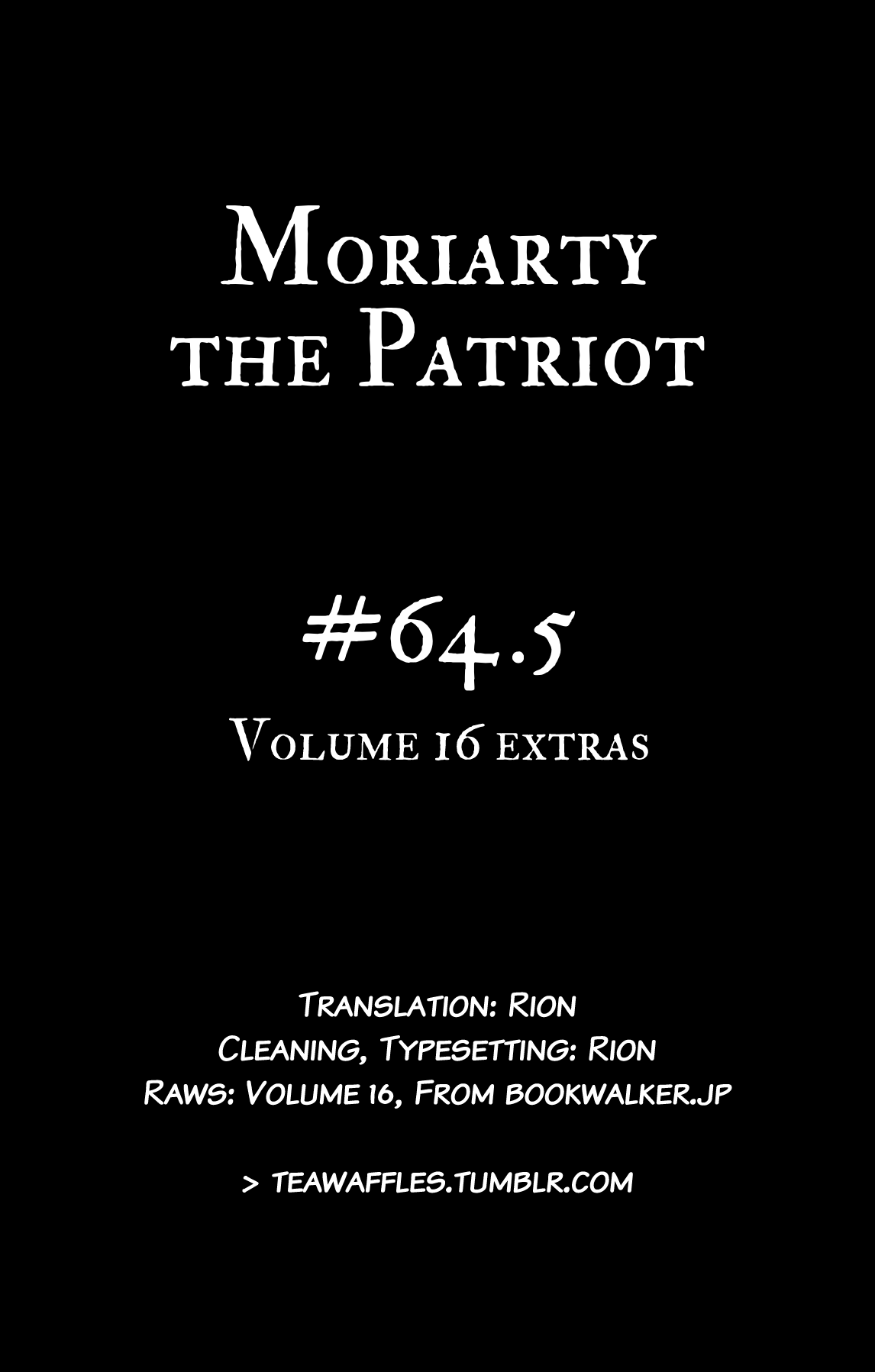 Yukoku No Moriarty Vol.16 Chapter 64.5: Volume 16 Extras - Picture 1