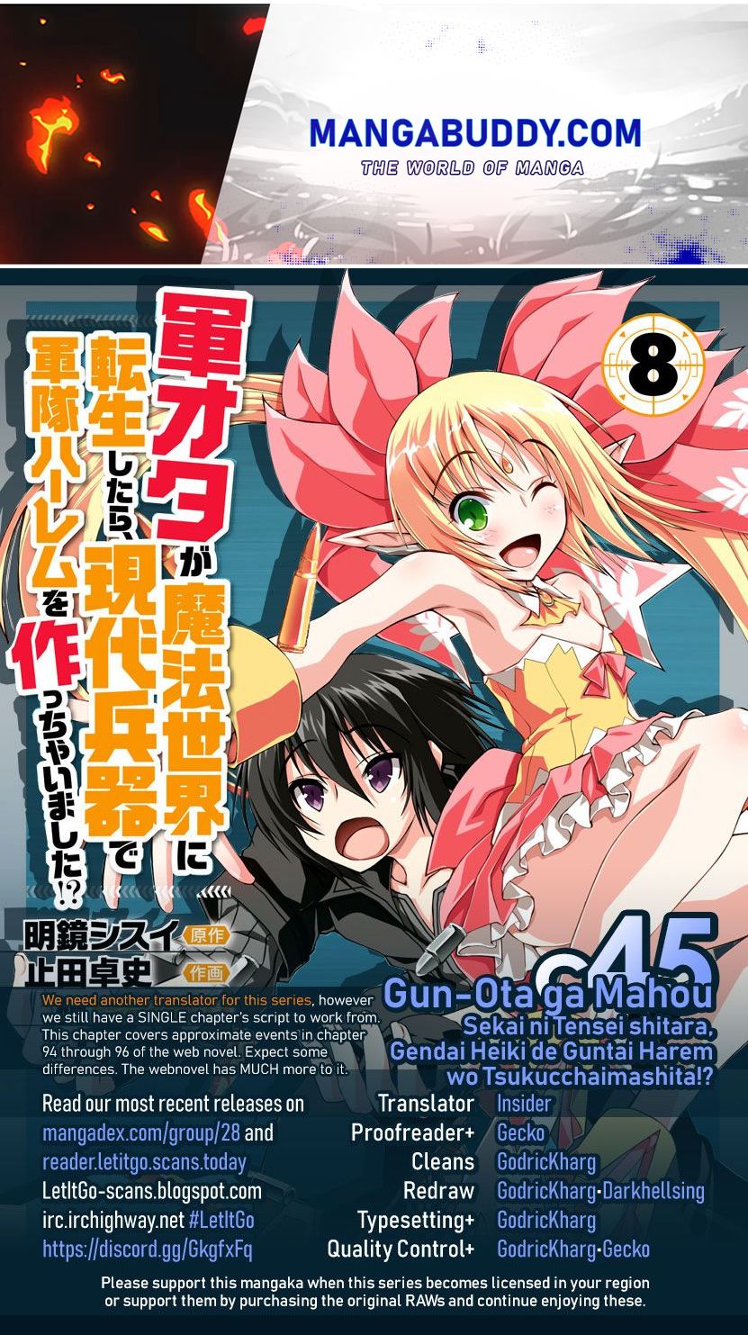 Gun-Ota Ga Mahou Sekai Ni Tensei Shitara, Gendai Heiki De Guntai Harem Wo Tsukucchaimashita!? Chapter 45 - Picture 1