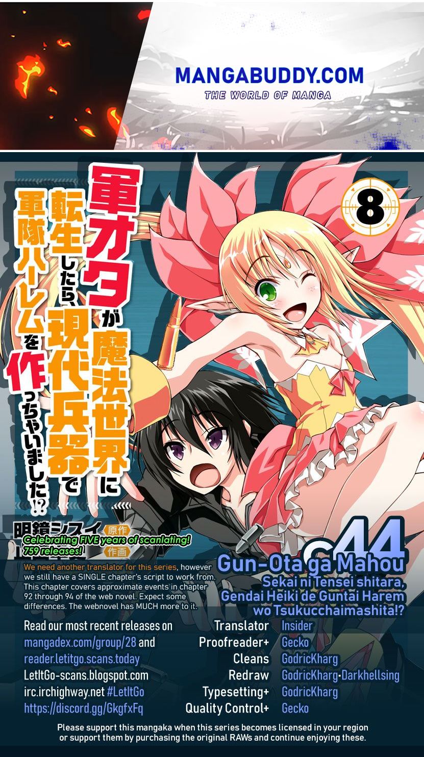 Gun-Ota Ga Mahou Sekai Ni Tensei Shitara, Gendai Heiki De Guntai Harem Wo Tsukucchaimashita!? Chapter 44 - Picture 1
