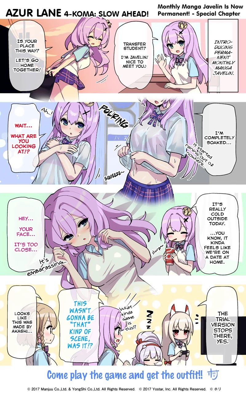 Azur Lane 4-Koma: Slow Ahead Chapter 86.5: Monthly Manga Javelin Is Now Permanent! - Picture 1