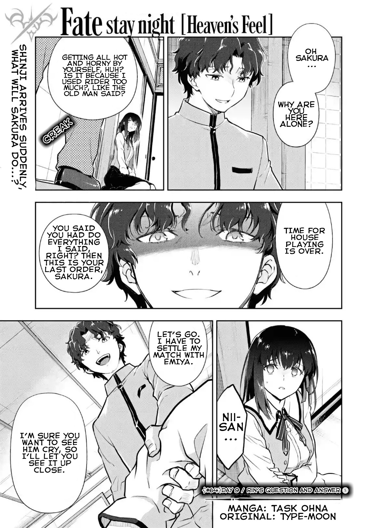 Fate/stay Night - Heaven's Feel Chapter 64: Day 9 / Rin's Questions And Answers (5) - Picture 1